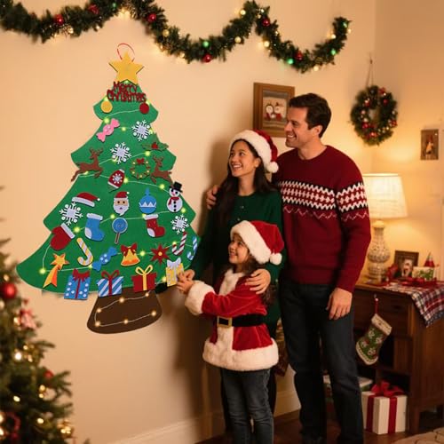Felt Christmas Tree Set with 34 Detachable Ornament K460