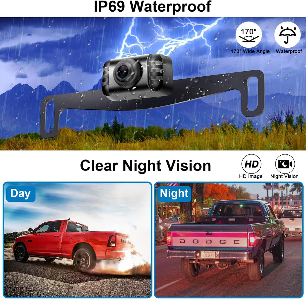 Wireless Backup Camera with 5'' Monitor HD 1080P H734