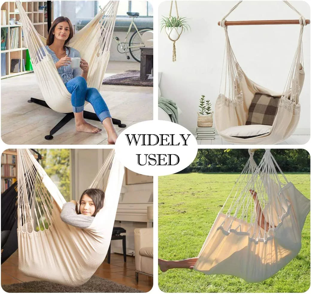 Hanging Rope Hammock Swing Chair with Pocket J92864
