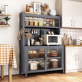 5-Tier Grey Bakers Rack with Cabinet K2364