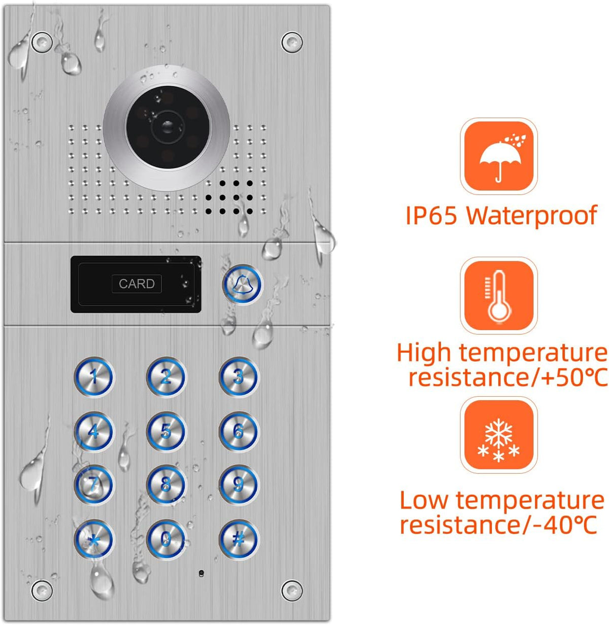 7 Inch Wired Video Doorbell 960P Camera IP65 Waterproof P25702