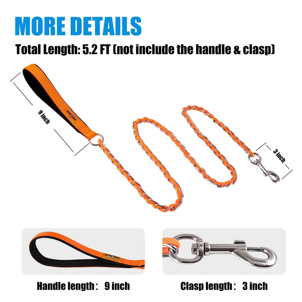 Chew Proof Metal Chain Dog Leash for Medium Large Dogs B851110