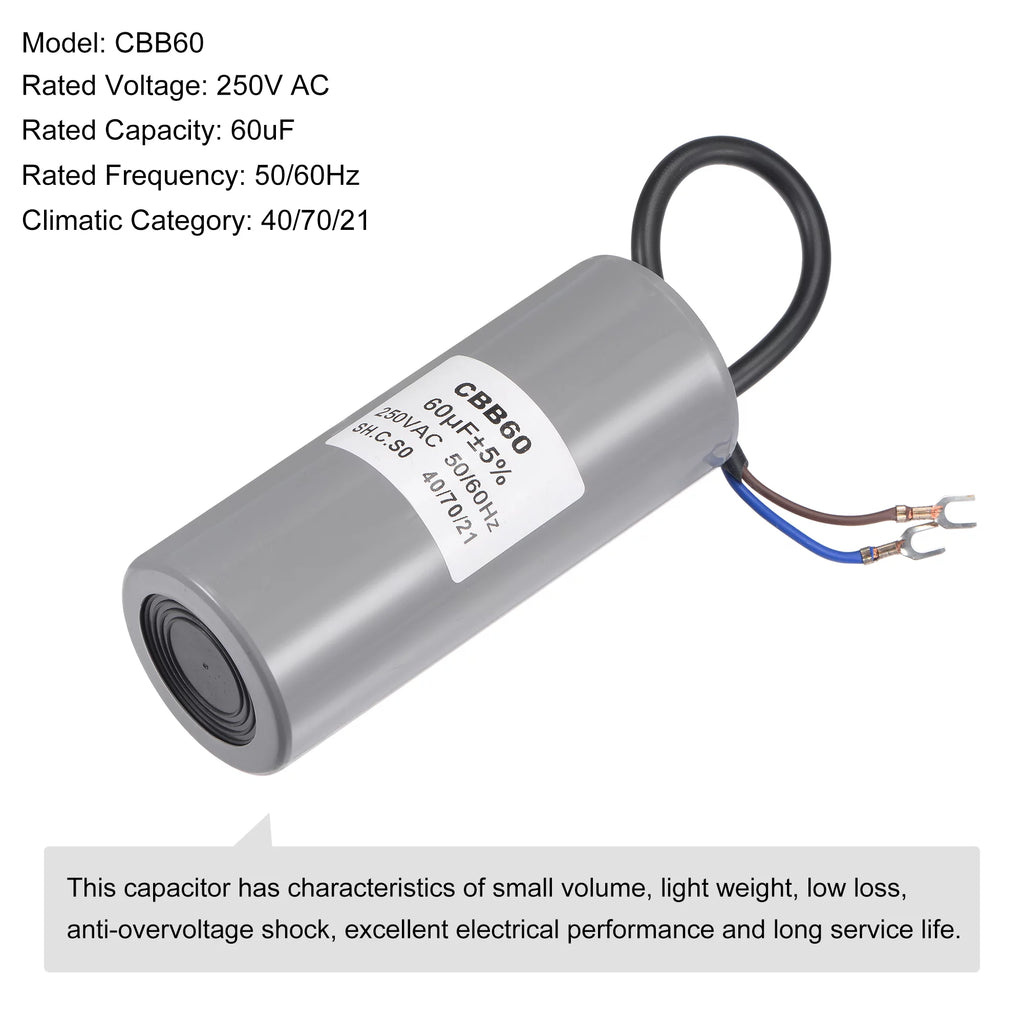 124x50mm 60uF 250V AC Run Capacitor R617422