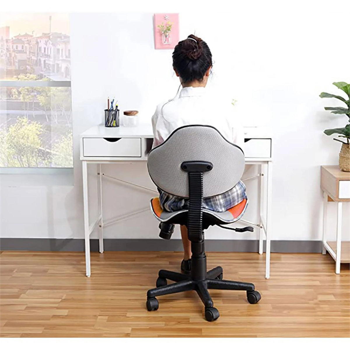 Orange Low Back Metal Computer Chair D587147