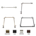 Multi Angle Ceiling Rod Room Divider Adjustable 28-48 inch Black B158