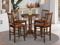 5 Piece Kitchen Counter Height Set with Round Pub Table and 4 Chairs F407924