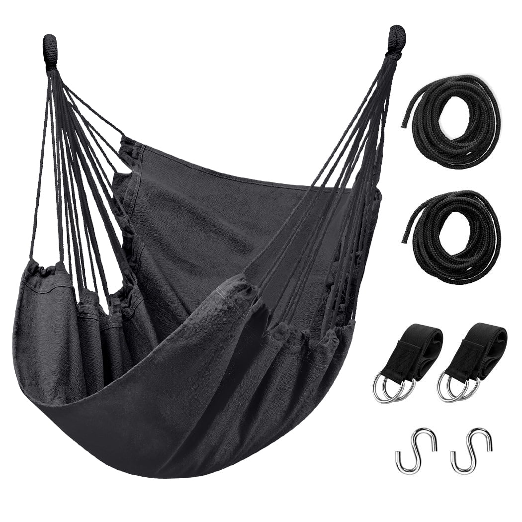 Hanging Rope Hammock Swing Chair with Pocket J92864