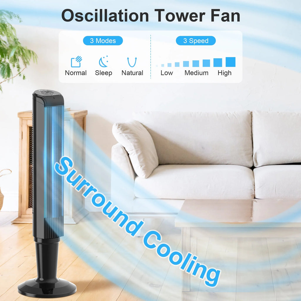 36 Tower Fan with Remote, 3 Speeds, 3 Modes R88696
