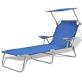 Steel Blue Sun Lounger with Canopy B6619
