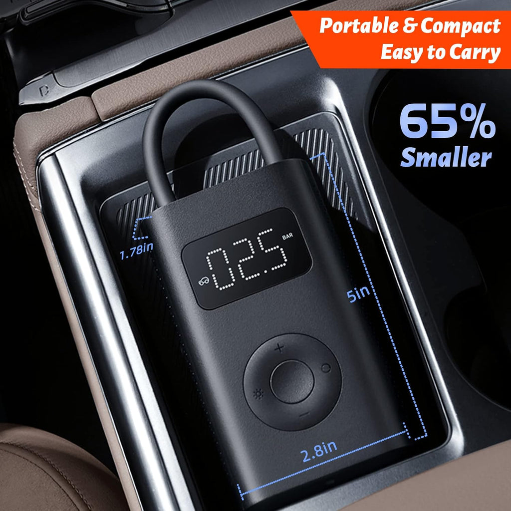 Portable 12V DC Electric Air Compressor Tire Pump Inflator with Pressure Gauge LED Light V433