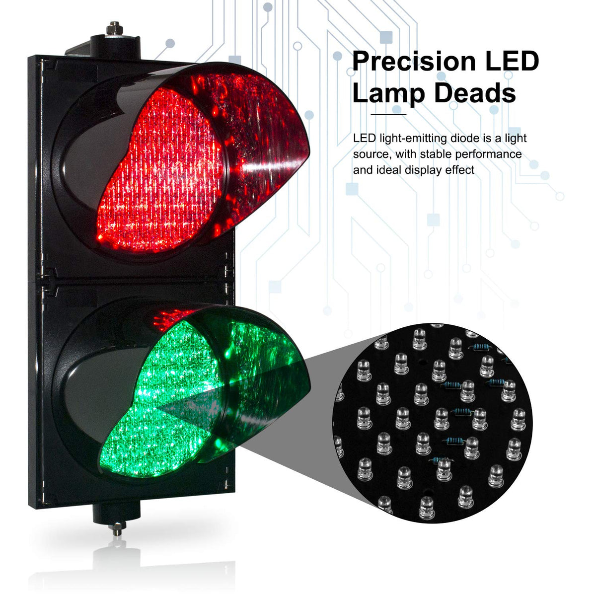 200mm 8inch Red Green Industrial LED Traffic Light with PC Housing Waterproof IP65 H416230