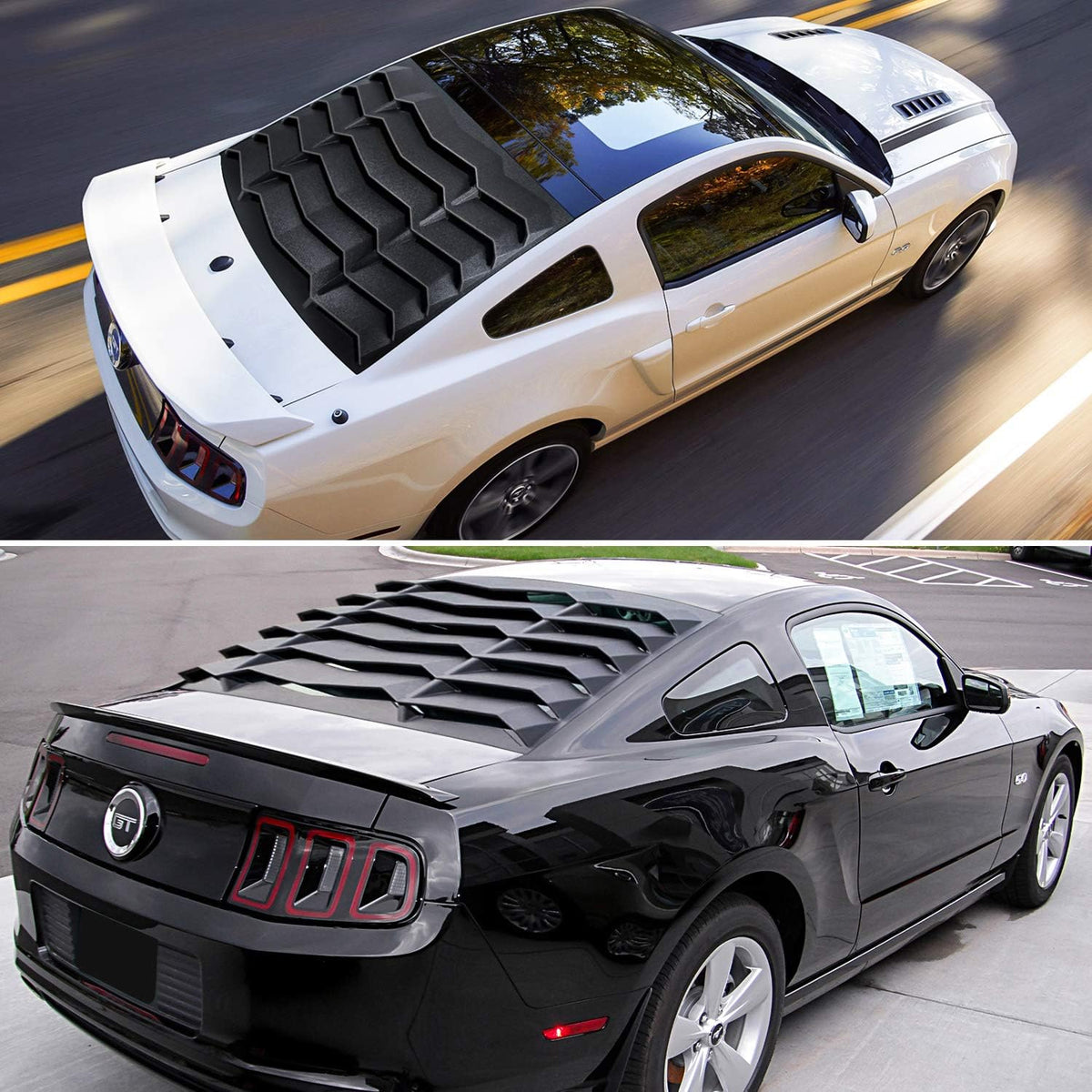 Rear Window Louver Windshield Sun Shade Cover (ABS Matte Black) J605