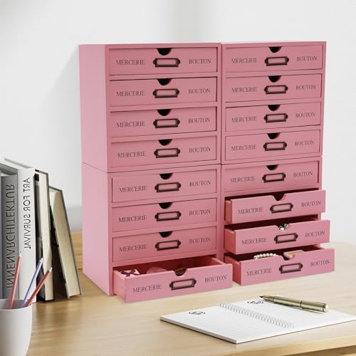 16-Drawer Brown Wooden Desktop Organizer T767