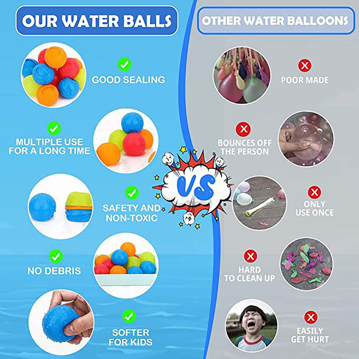 12PC Reusable Water Balloons O90001