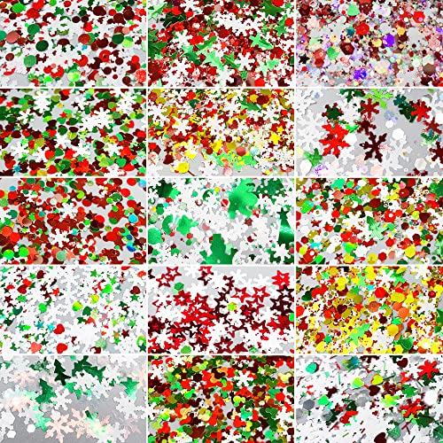 15 Colors Holographic Chunky Cosmetic Sequins with Brush 5 Spoons R184