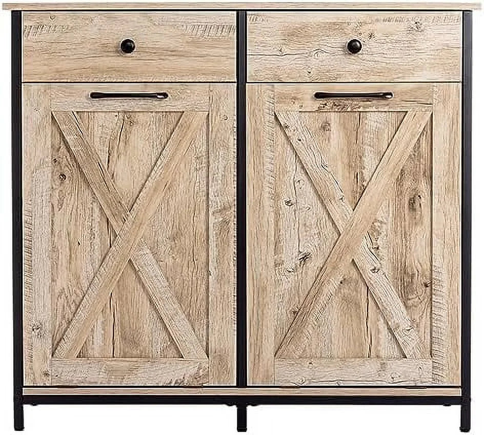 Double Tilt Out Trash Cabinet with Hideaway Drawer P416692