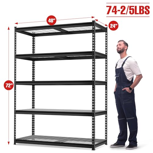 5-Tier Heavy Duty Adjustable Metal Shelving Unit M7400
