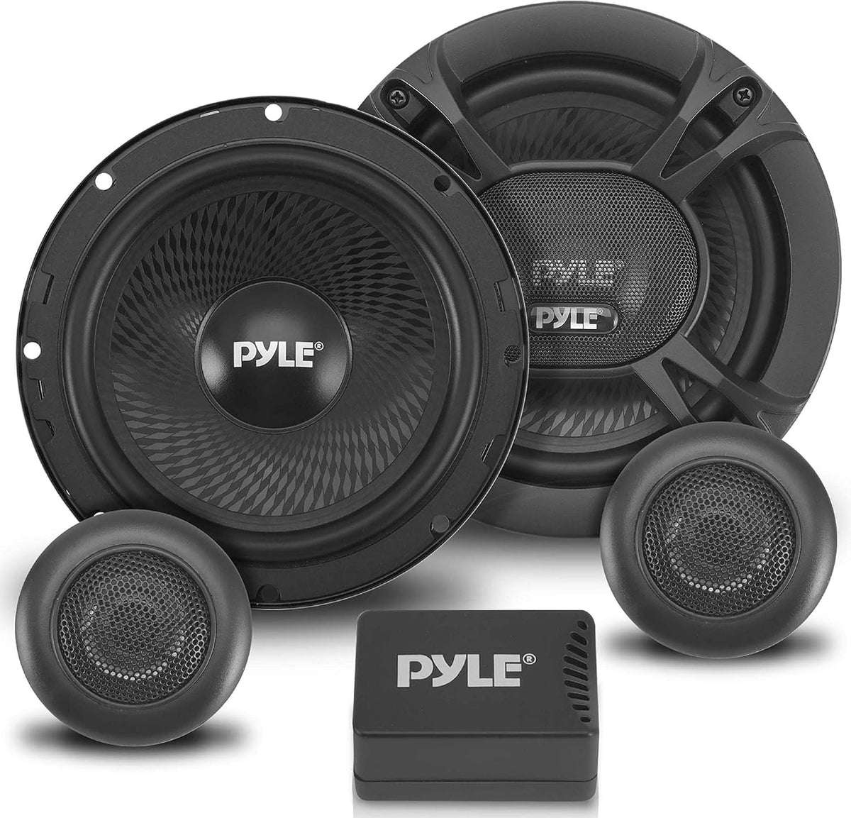 6.5” 400 Watt Component Speaker System with Electroplated Plastic Basket, Butyl Rubber Surround, Pack of 2 B675989