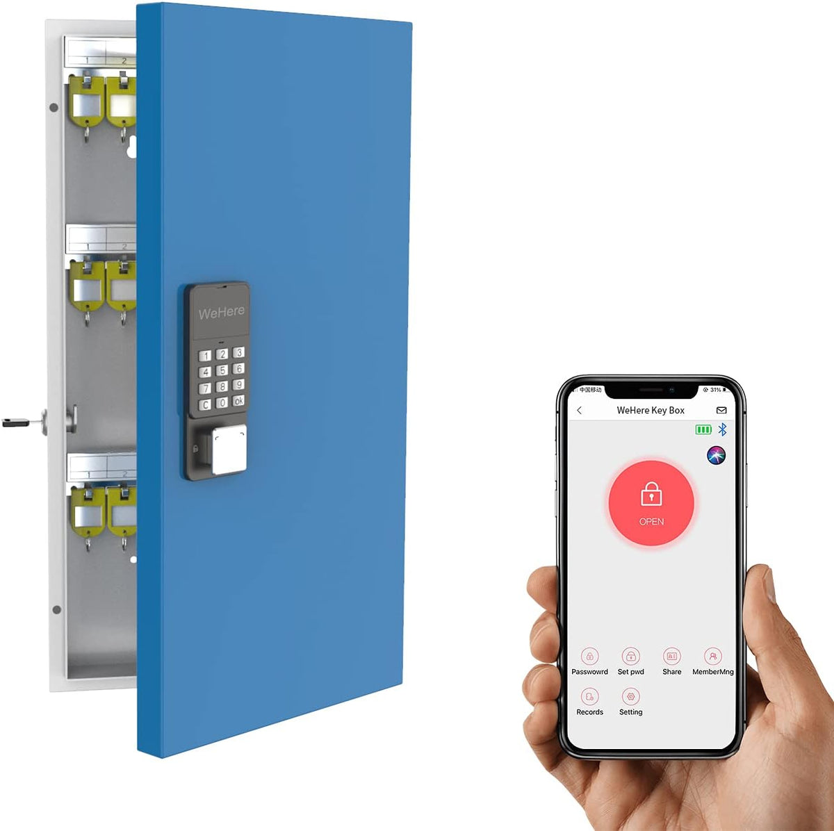 Metal 16 Key Cabinet Wall Mount Z402
