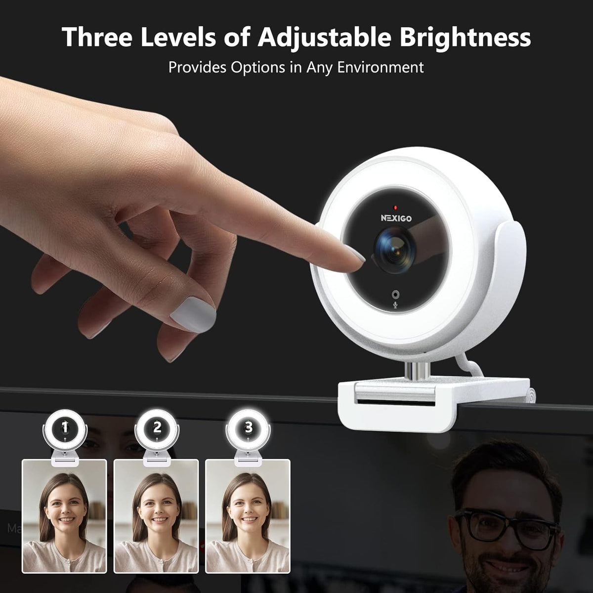 White 1080P Webcam with Remote Control U168150