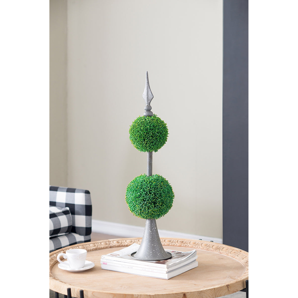 Artificial Two-Tiered Boxwood Topiary Sphere 26.5" A71756