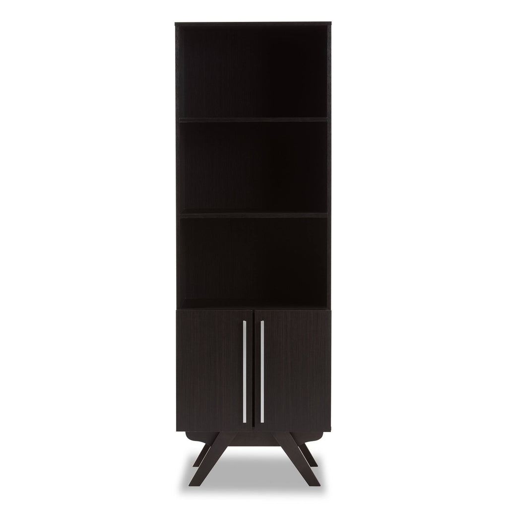 Espresso Brown Finished Wood Bookcase D7590