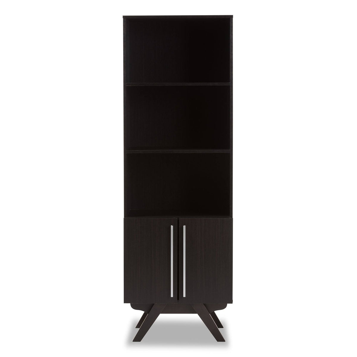 Espresso Brown Finished Wood Bookcase D7590