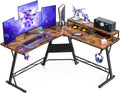 L Shaped Gaming Desk with 2 Monitor Stands U8236