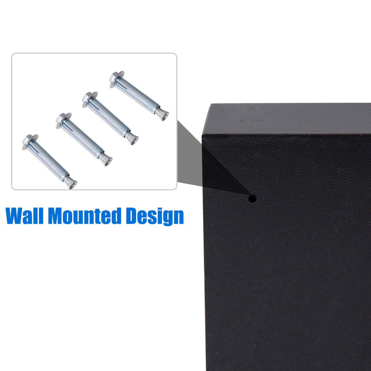Black Steel Wall Mount Lockable Key Organizer Storage Cabinet T1912