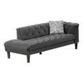Gray Deep Button Tufted Chaise Lounger with Pillow V1434