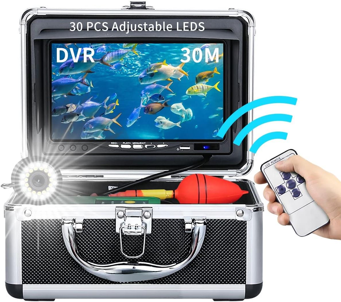 Underwater Fishing Camera with 30 Adjustable LEDs and 7inch 1080P IPS Monitor K453