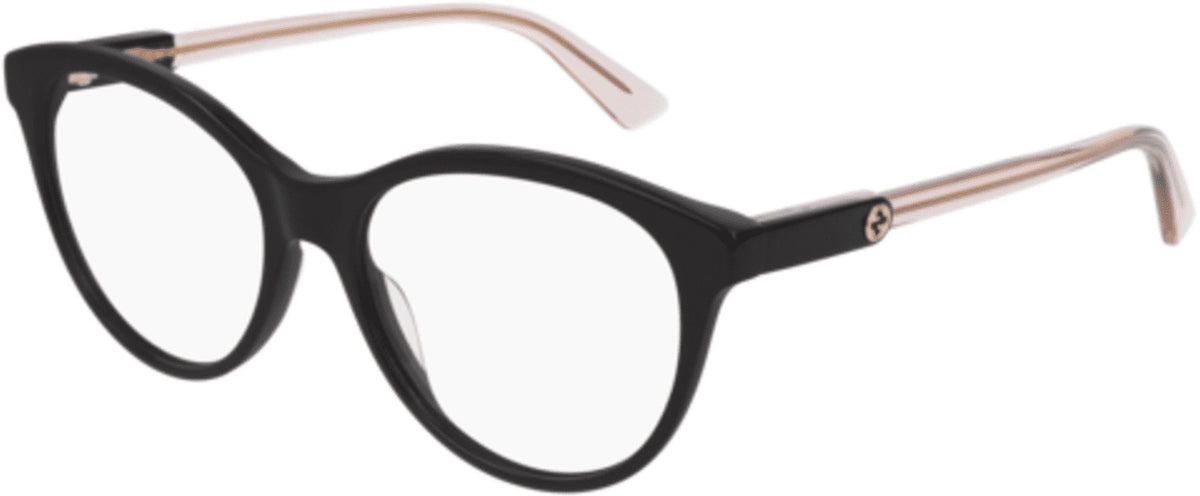 Black Pink Round Oval Women's Eyeglasses V534646