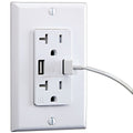 20 Amp 125v 2 USB Rapid Charging Outlet T7349