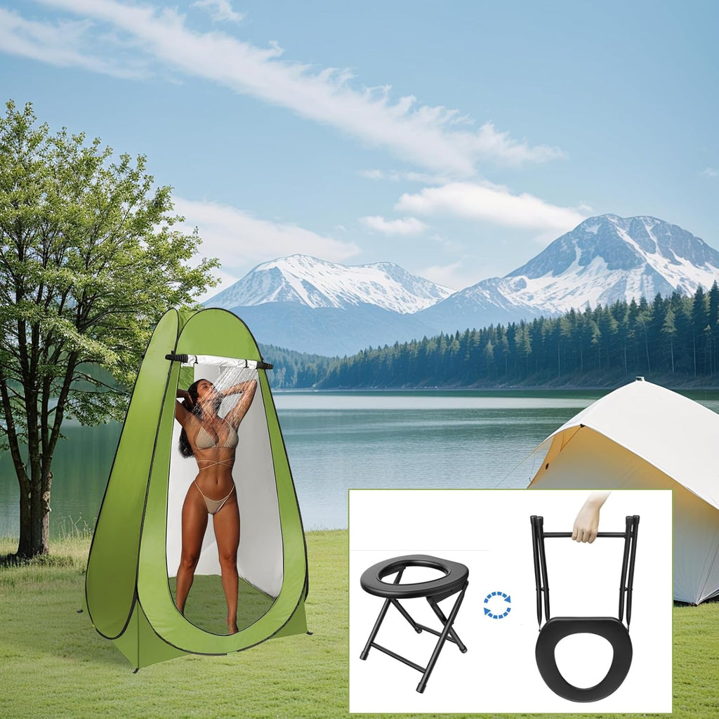 Portable Camping Toilet with Pop up Privacy Tent X967