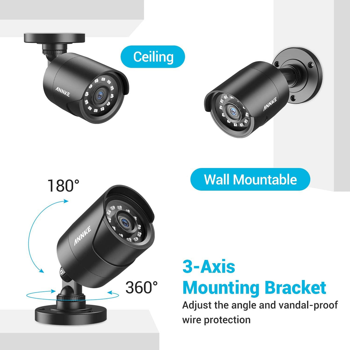 4 Pack 1080P HD TVI Outdoor Indoor Security Camera H516358