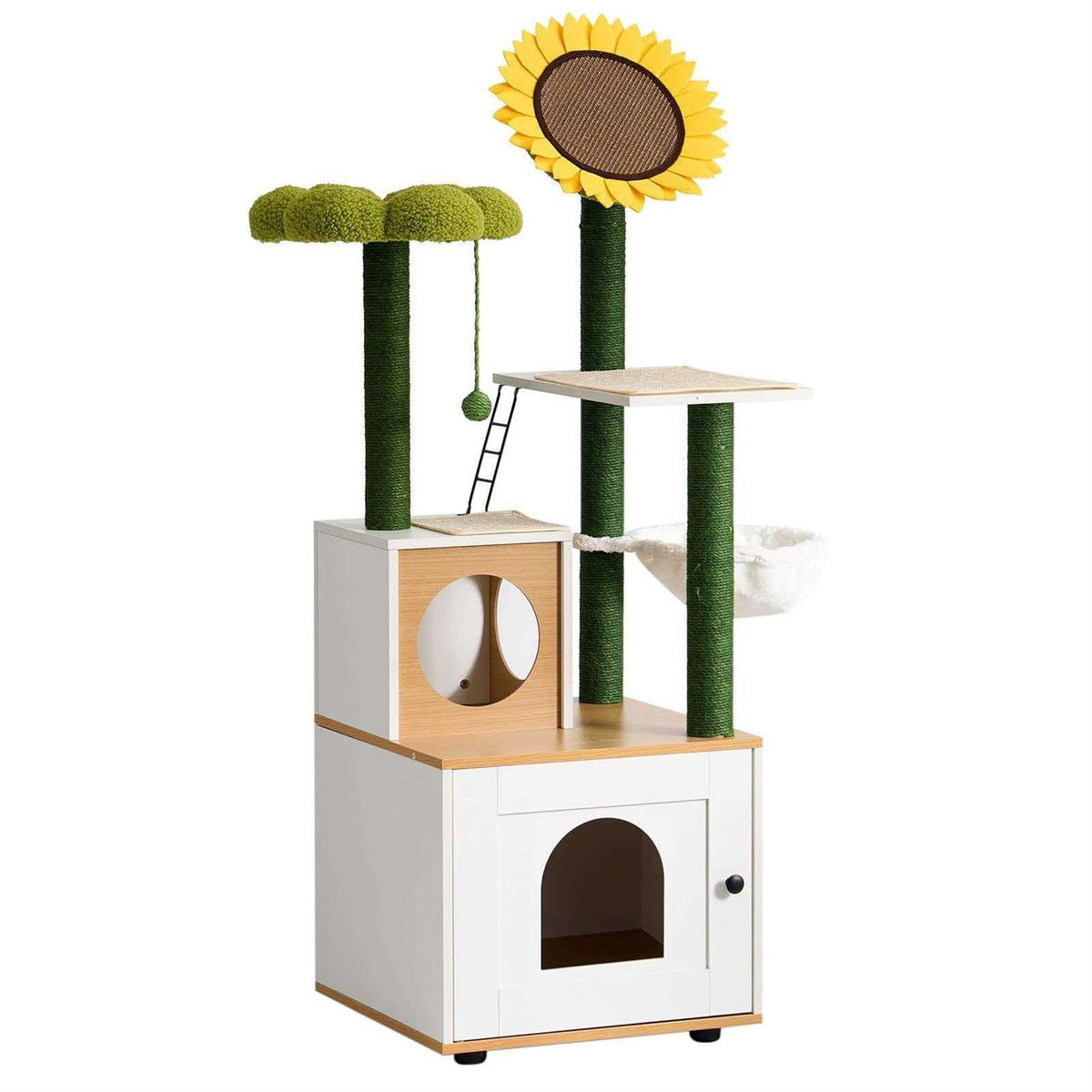 Cat Tree with Litter Box Enclosure and Scratching Posts R508759