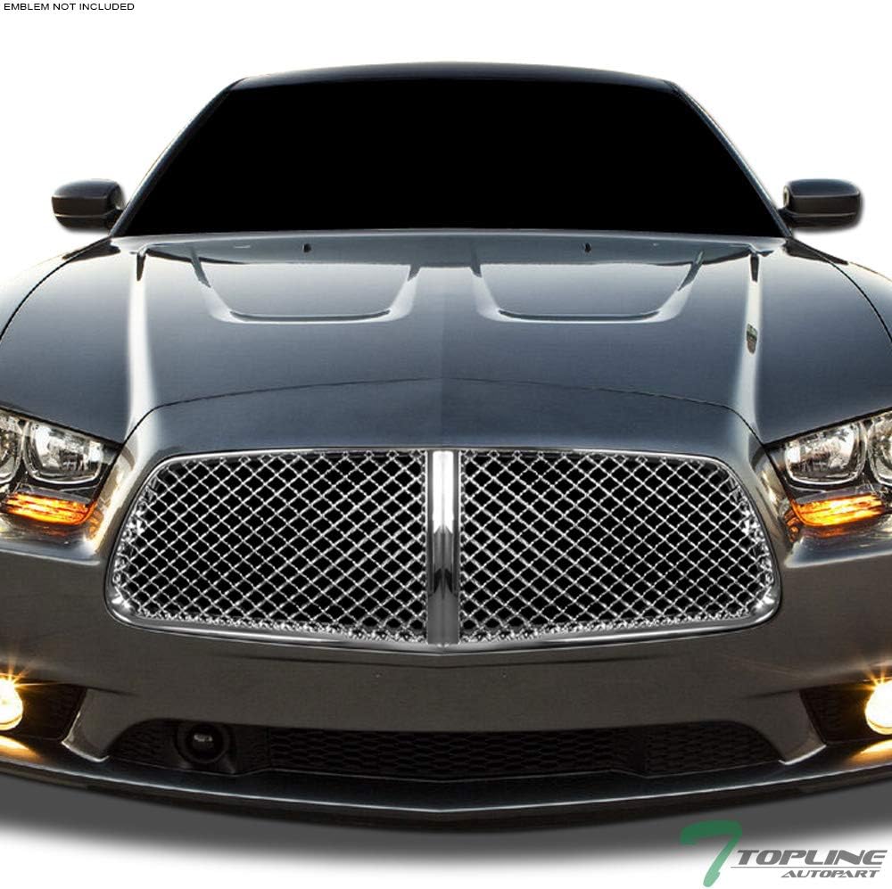 Chrome Mesh Front Hood Bumper Grill Grille ABS For 2011-2014 Dodge Charger S7624