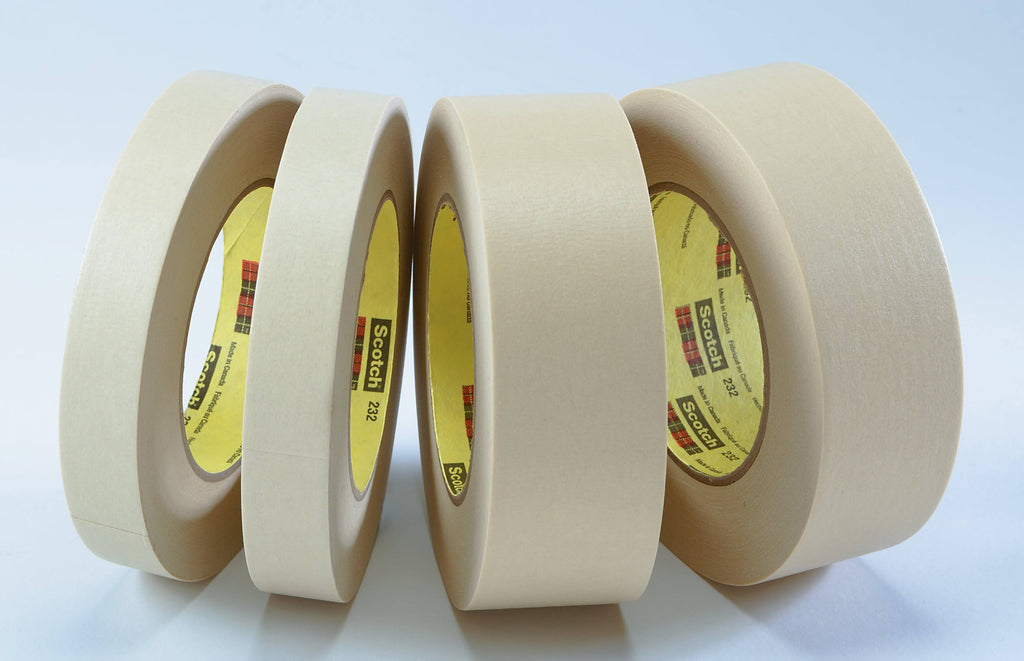 3M High Performance Masking Tape 232 Tan, 72 mm x 55 M 6.3 Mil G91761