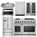 48 in. Propane Gas Range, Range Hood, Refrigerator, Dishwasher, Wine Cooler, Microwave Q355