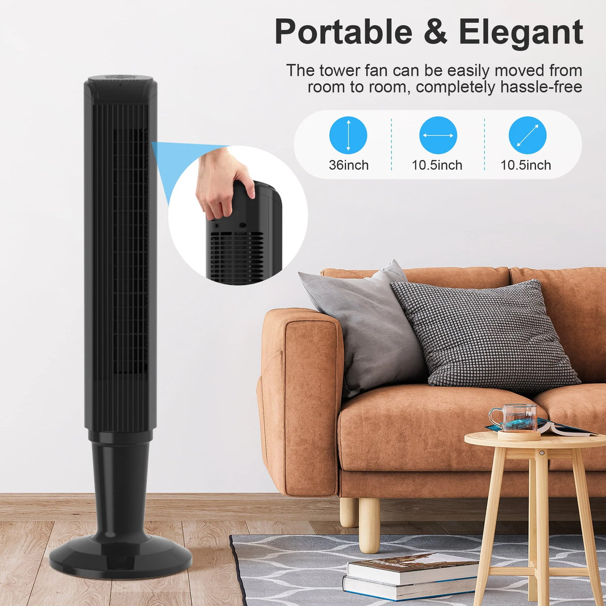 36 Tower Fan with Remote, 3 Speeds, 3 Modes R88696