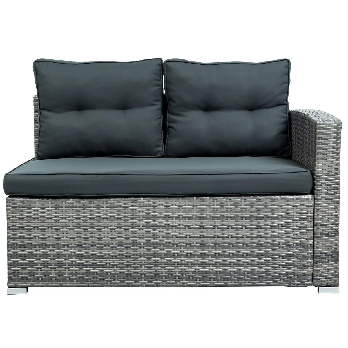 4 Pcs Wicker Patio Conversation Sofa Set with Storage Box & Table W38409