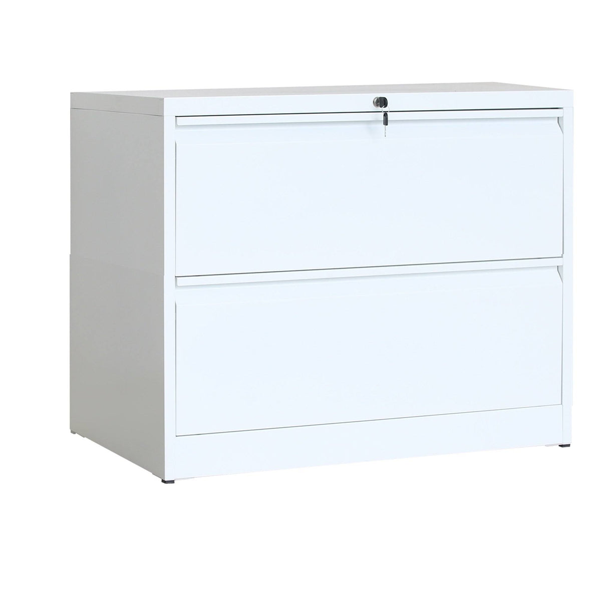 White 2-Drawer Lateral File Cabinet with Lock F35685