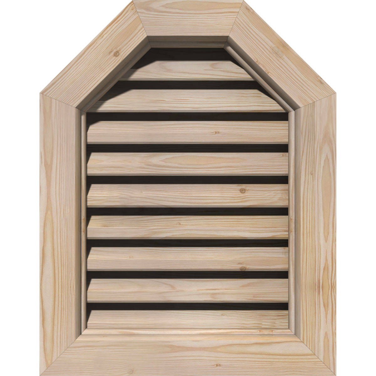 36-in W x 14-in H Octagonal Top Gable Vent Smooth Pine P1252