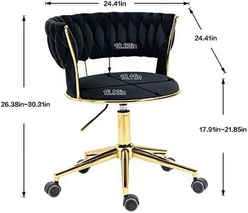 Velvet Height Adjustable Swivel Office Chair with Wheels Z593