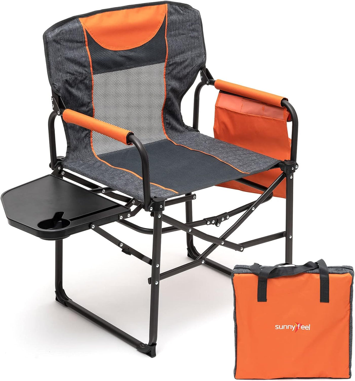 Oversized Portable Folding Camping Chair with Side Table D6321