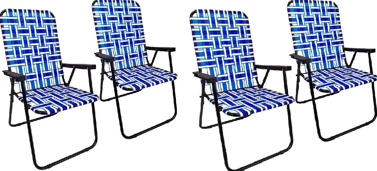 Blue 4 Pack Outdoor Webbed Chair Z781