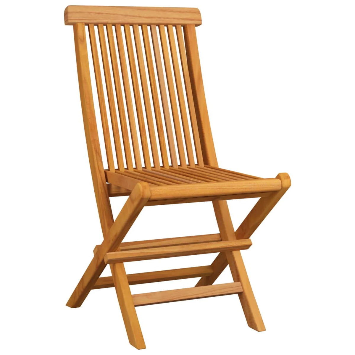 Set of 4 Wooden Foldable Outdoor Dining Chairs with Black Cushion I369