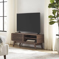 Scandinavian TV Stand with Slatted Door G4051