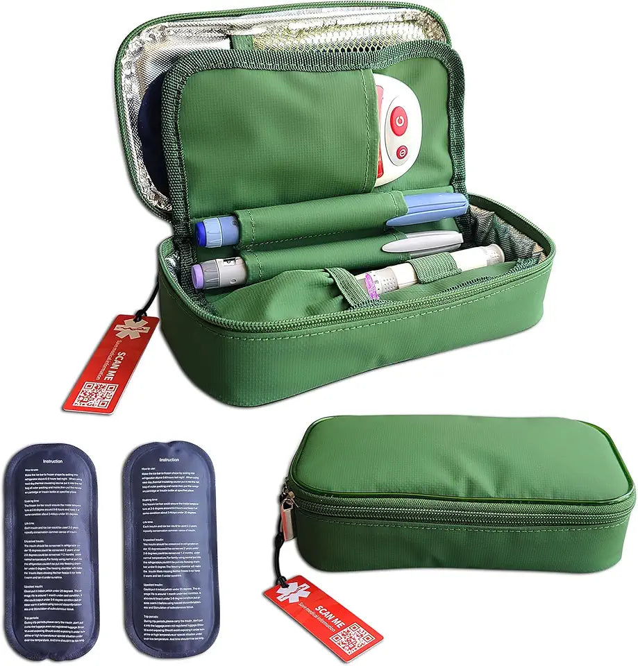 Insulin Cooler Travel Case with 2 Ice Packs D3223