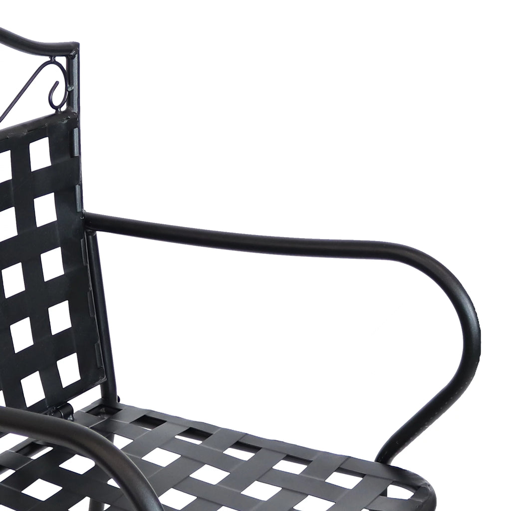 Black Wrought Iron Bar Chair and Table Set W105956